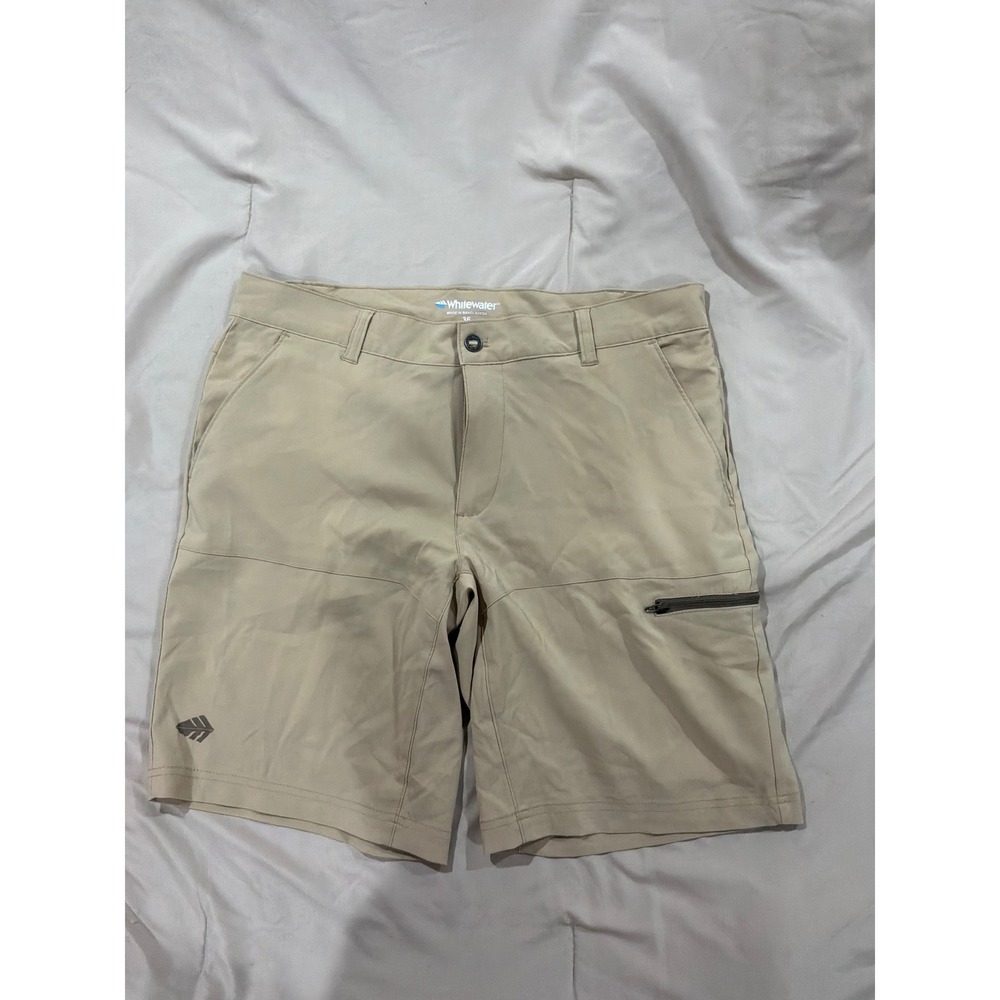 Whitewater Mens Performance Fishing Shorts Tan Khaki Size 36 Quick Dry Outdoor‎